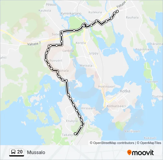 20 Bus Line Map