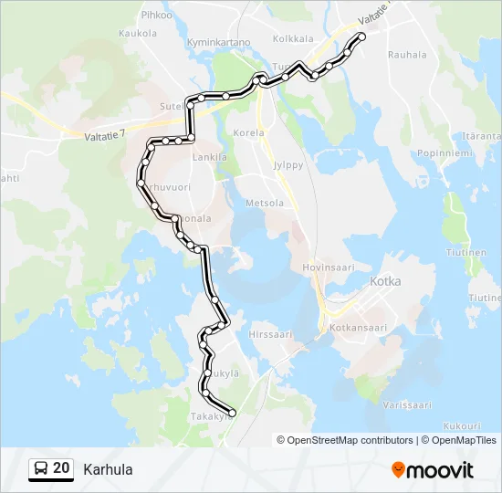 20 Bus Line Map