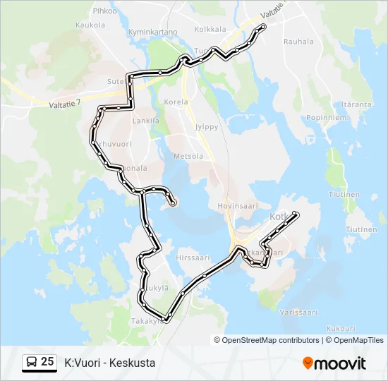 25 Bus Line Map