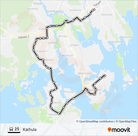 25 Bus Line Map