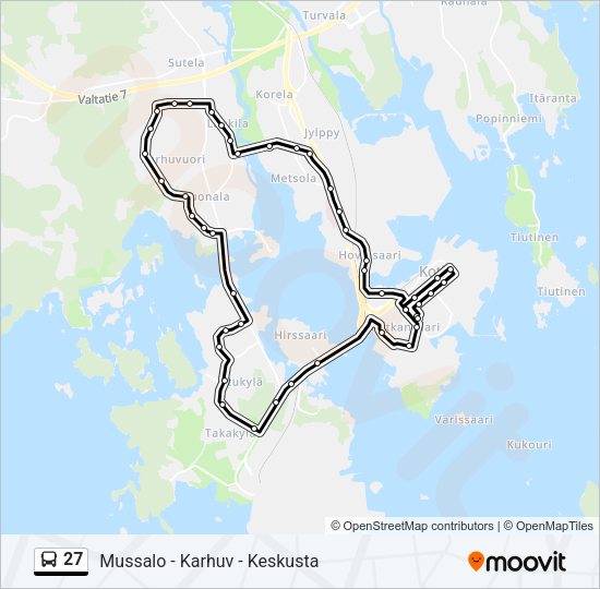 27 bussi -linjakartta