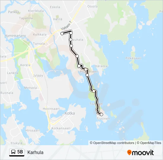 5B Bus Line Map