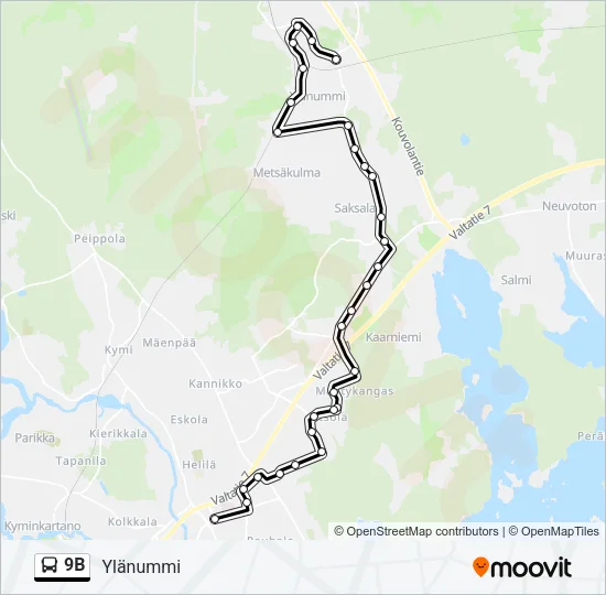 9B Bus Line Map