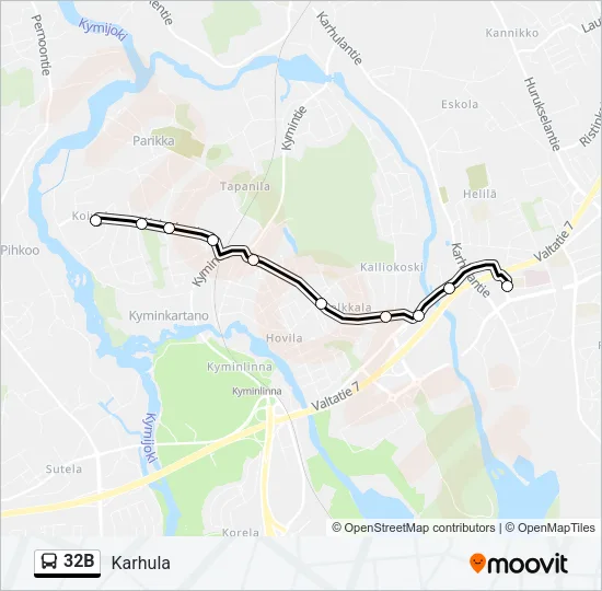 32B Bus Line Map