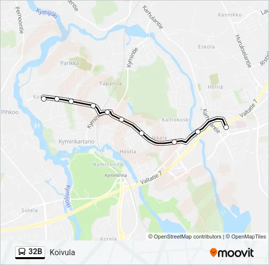 32B Bus Line Map