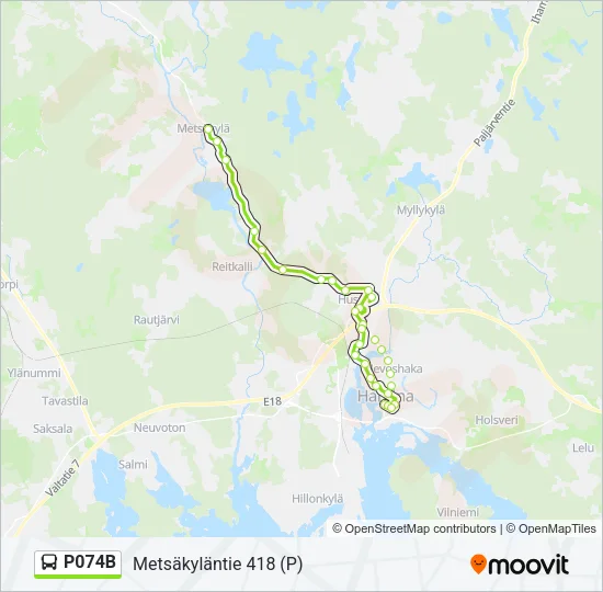 P074B Bus Line Map