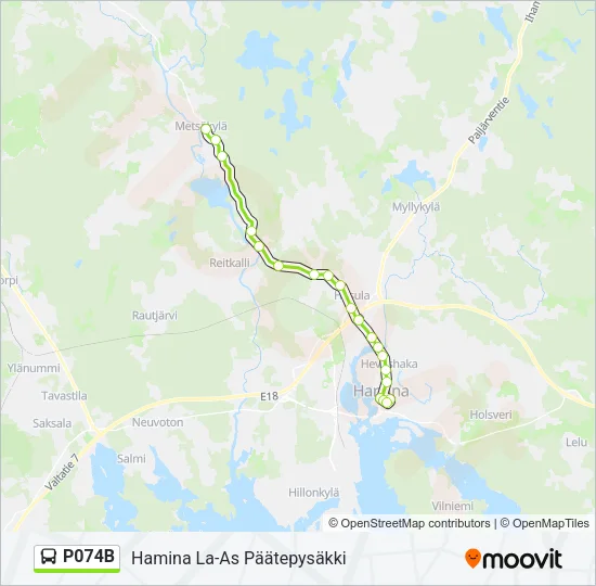 P074B Bus Line Map