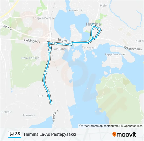 83 Bus Line Map