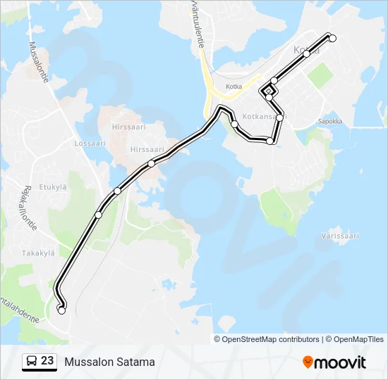 23 Bus Line Map