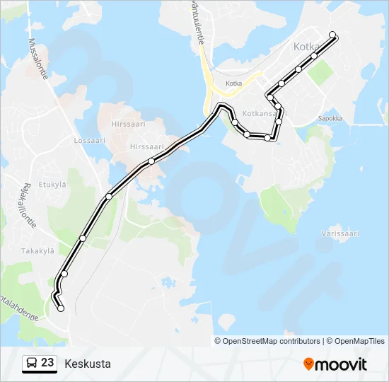 23 Bus Line Map