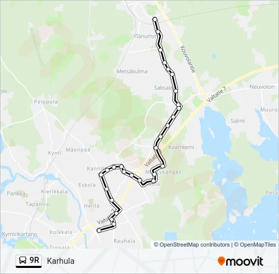 9R Bus Line Map
