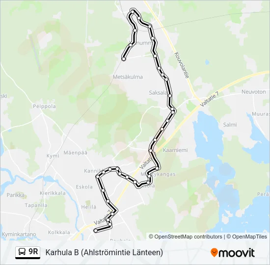 9R Bus Line Map