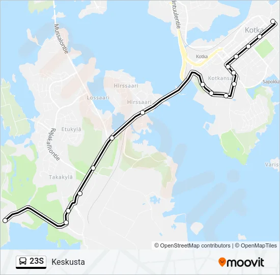 23S Bus Line Map