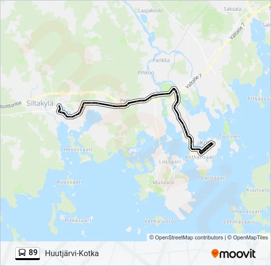 89 Bus Line Map