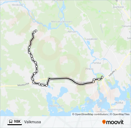 98K Bus Line Map