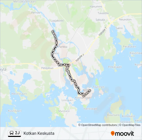 2J Bus Line Map