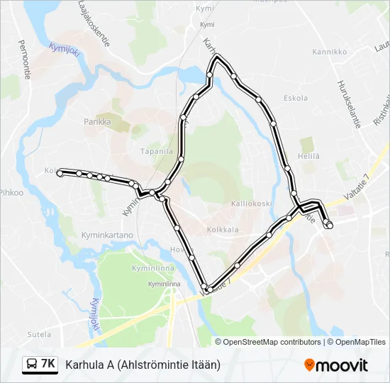 7K Bus Line Map