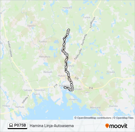 P075B Bus Line Map