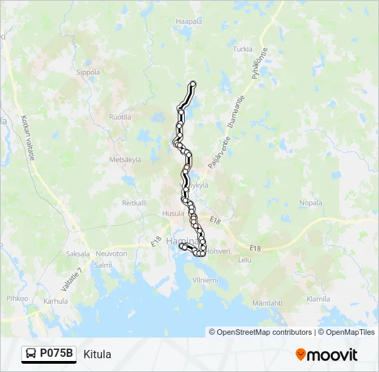 P075B Bus Line Map