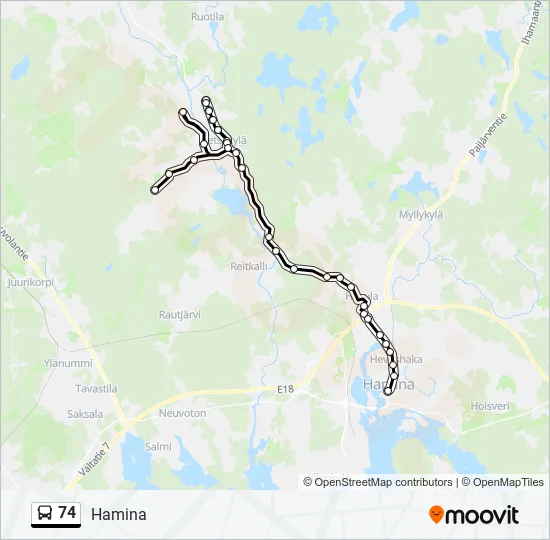 74 Bus Line Map