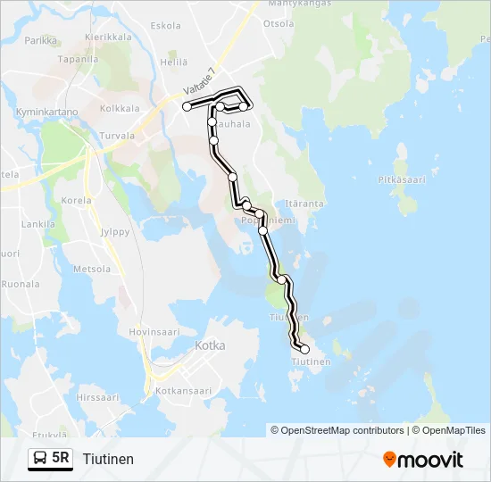 5R Bus Line Map