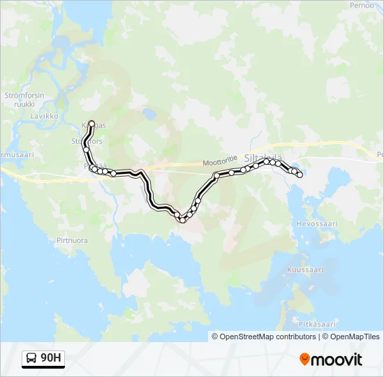 90H Bus Line Map