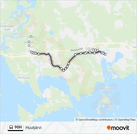 90H Bus Line Map