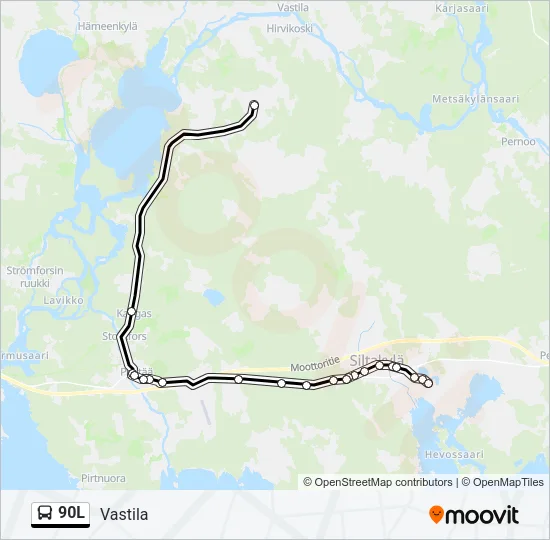90L Bus Line Map