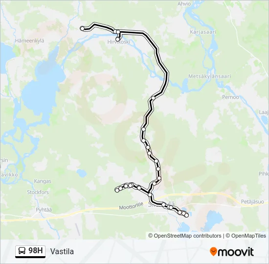 98H Bus Line Map
