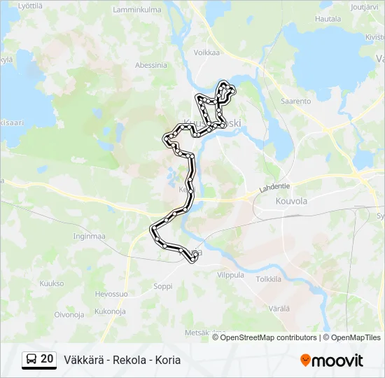 20 Bus Line Map