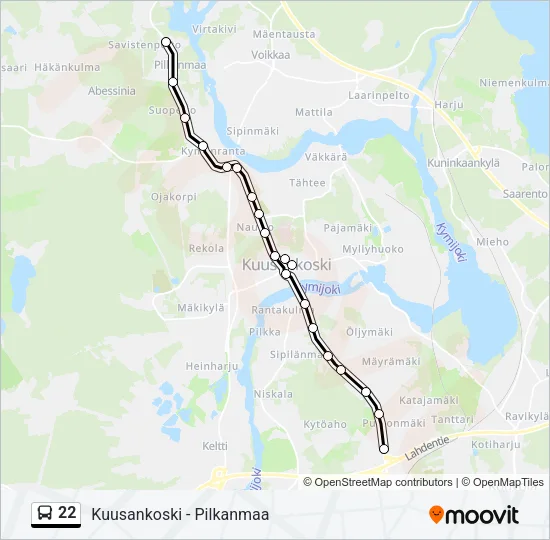 22 Bus Line Map