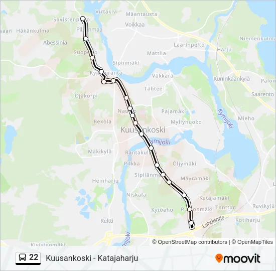 22 Bus Line Map