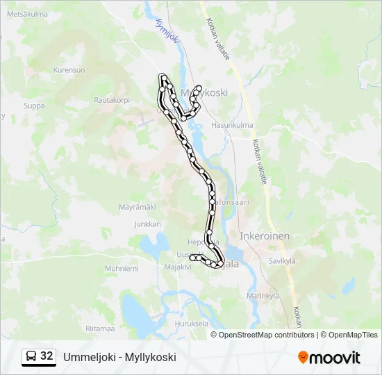 32 Bus Line Map
