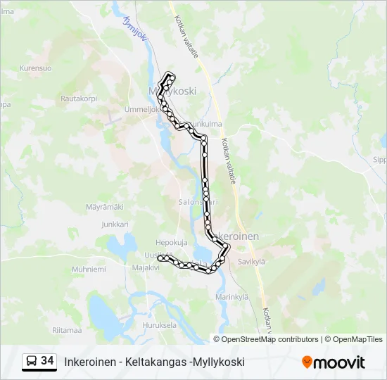 34 Bus Line Map