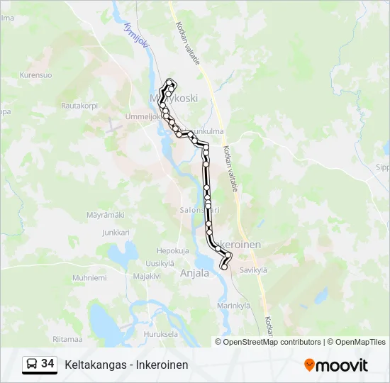 34 Bus Line Map