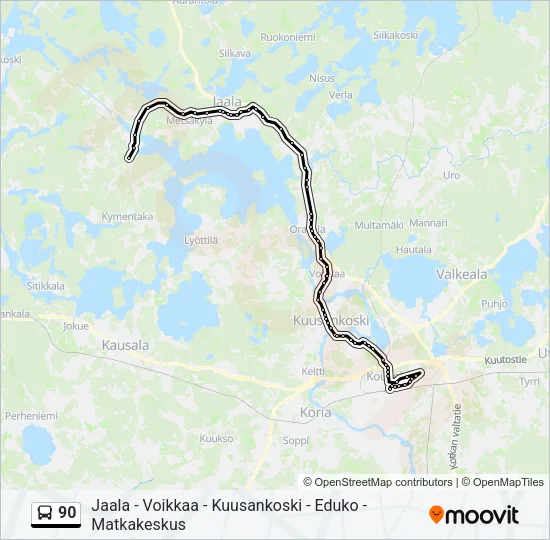 90 Bus Line Map