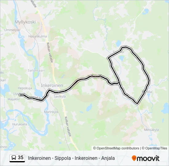 35 Bus Line Map