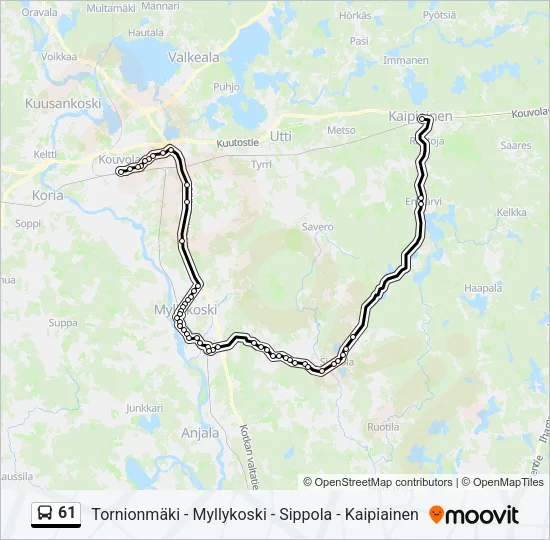 61 Bus Line Map