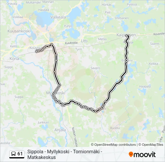 61 Bus Line Map