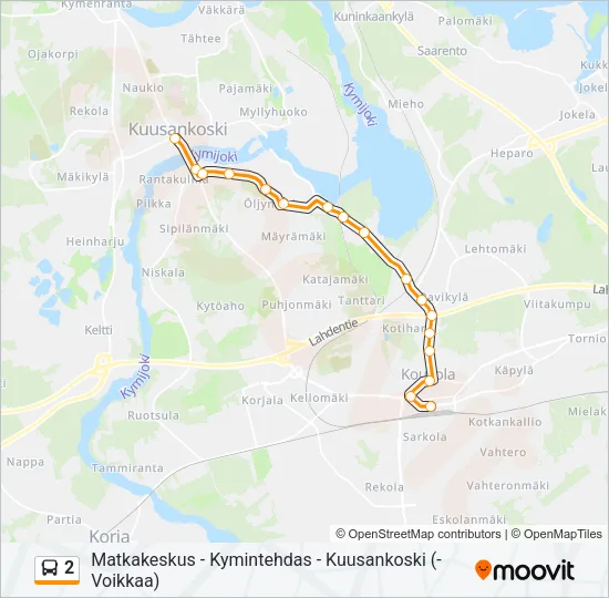 2 Bus Line Map