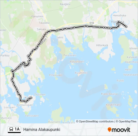 1A Bus Line Map