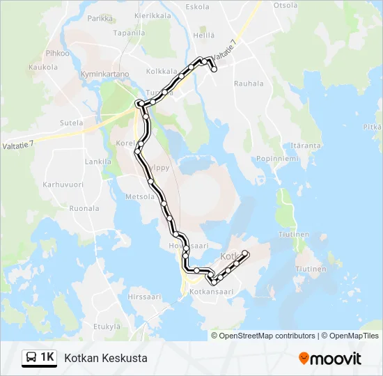 1K Bus Line Map