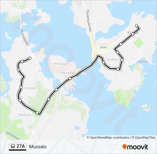 27A Bus Line Map