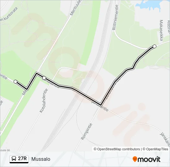 27R Bus Line Map