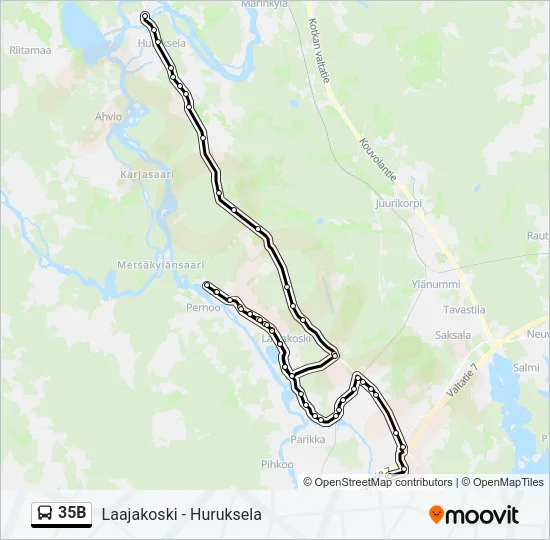 35B Bus Line Map