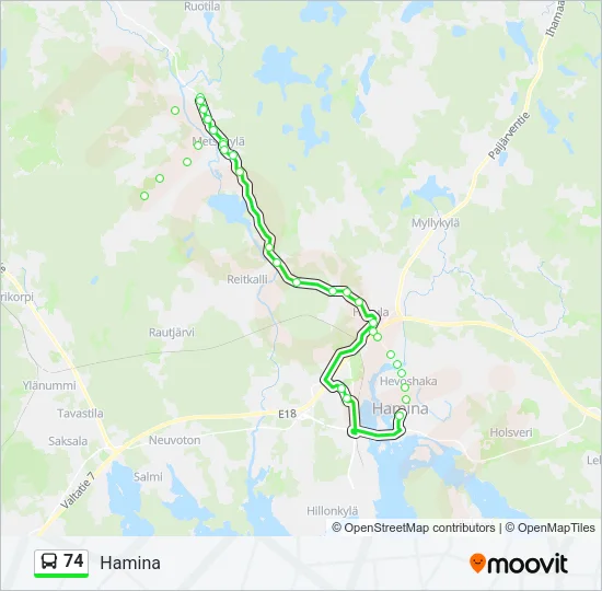 74 Bus Line Map