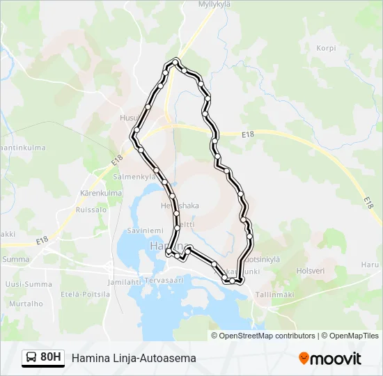 80H Bus Line Map