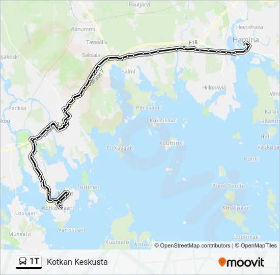 1T Bus Line Map