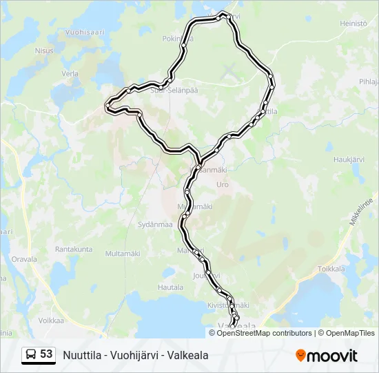 53 Bus Line Map