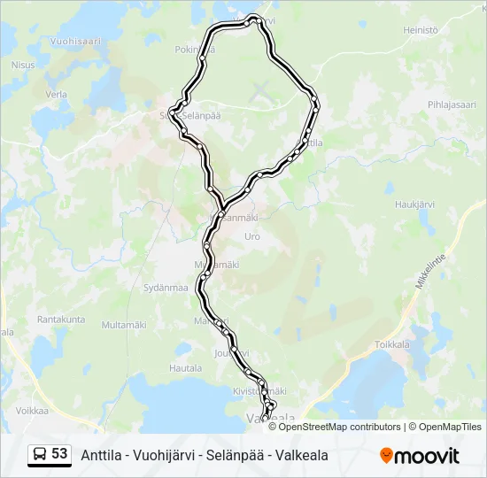 53 Bus Line Map